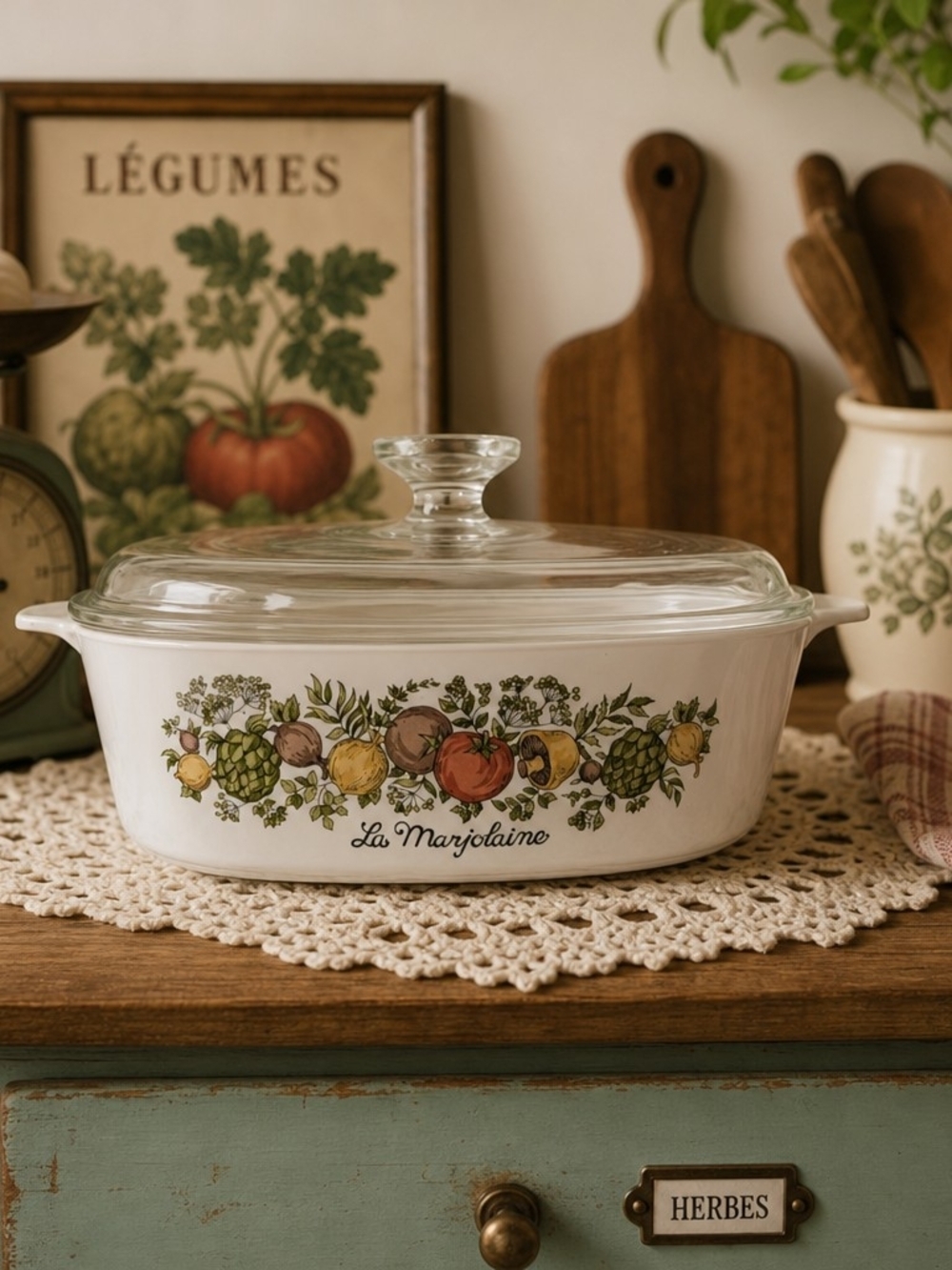 Corning Ware Vintage Casserole with Glass Lid- La Marjolaine- Spice Of Life